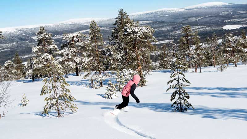 Wintersport in Stöten, Zweden - Off Piste Boarding