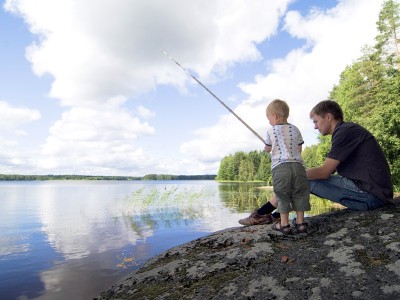 Vissen met papa in Finland