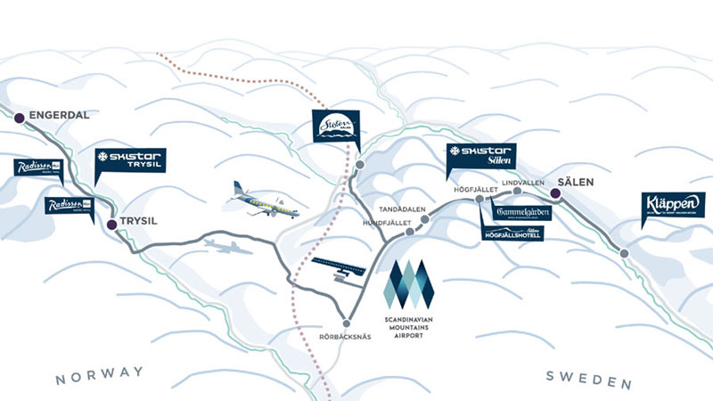 Scandinavian Mountains Airport 20 minuten van de pistes