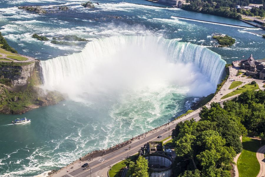 Birdseye uitzicht op Niagara Falls in Ontario in Canada.