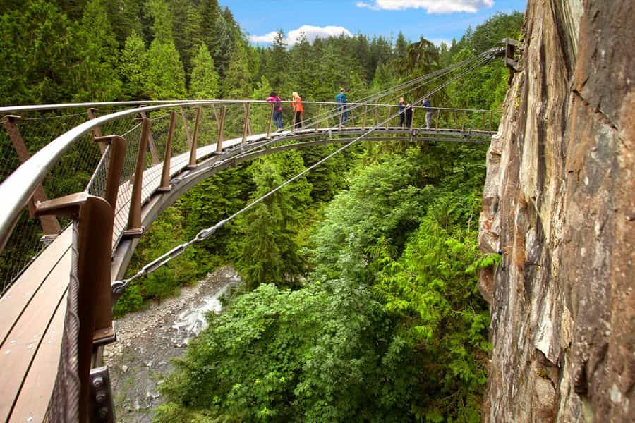 De Capilano Suspension Bridge nabij Vancouver in British Columbia in Canada.