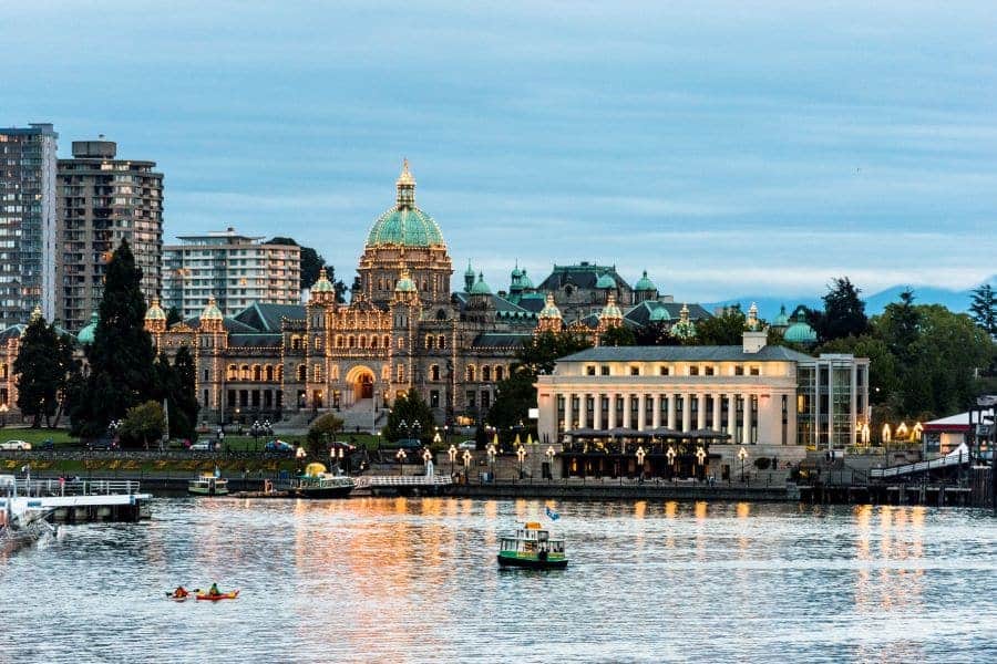 Uitzicht op de haven van Victoria in British Columbia in Canada.