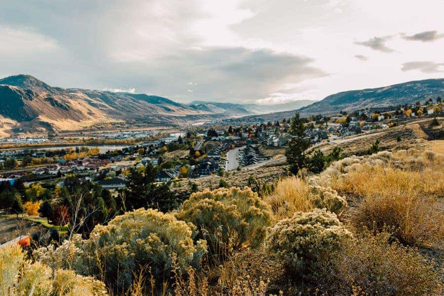 Uitzicht op downtown Kamloops in British Columbia in Canada.