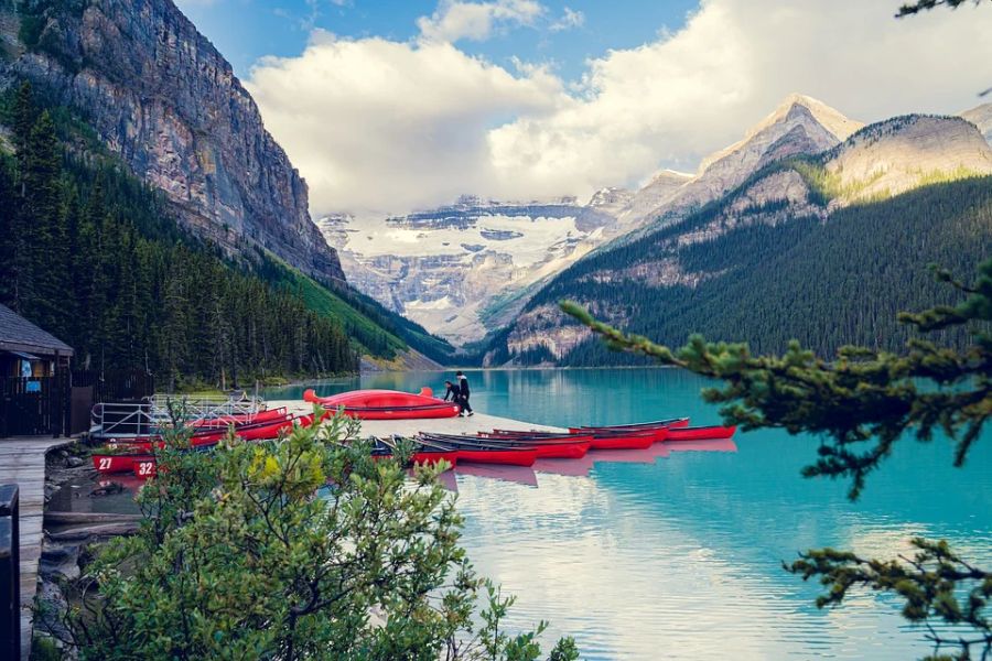 Kano’s bij Lake Louise in Alberta in Canada.