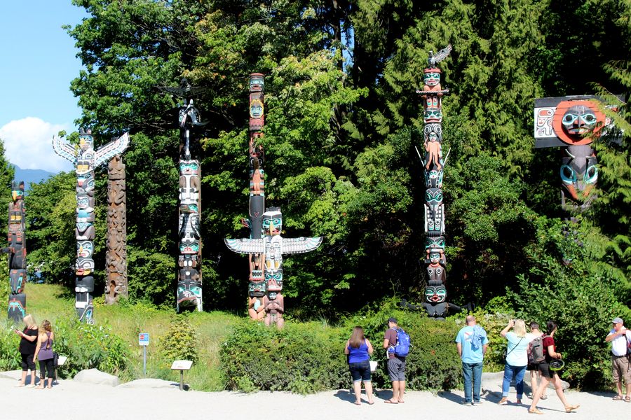 De totem palen van Stanley Park in Vancouver in Canada.