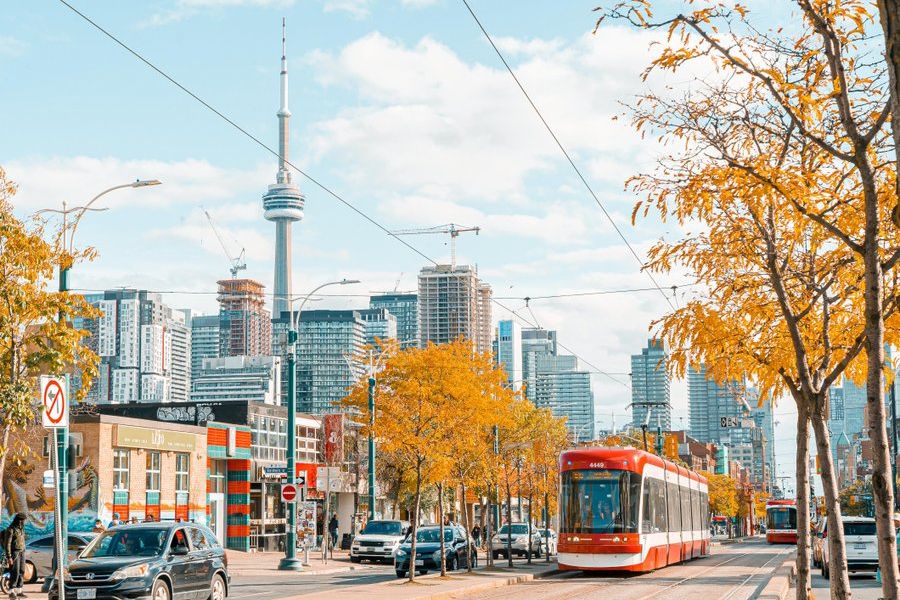 Chinatown in Toronto in de herfst tijdens een reis naar Canada