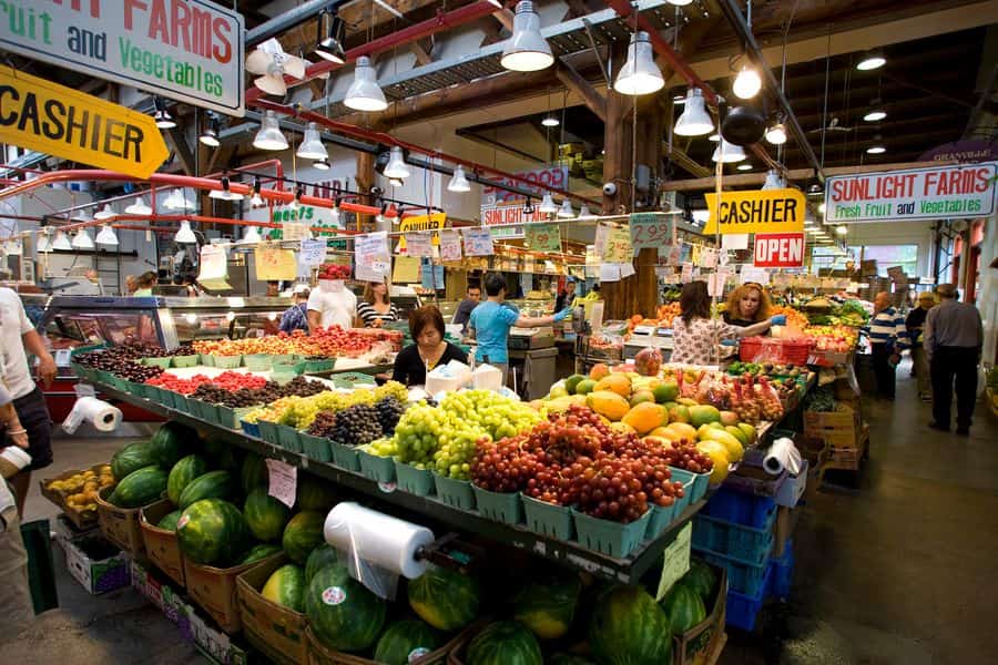 Marktkraampjes bij Granville Market in Vancouver in Canada.