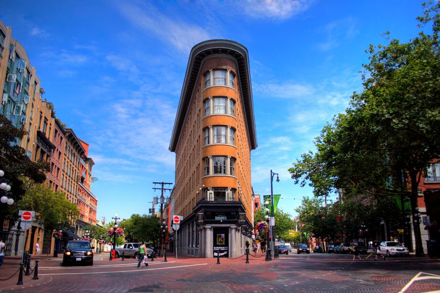 Buitenaanzicht van Hotel Europe in de buurt Gastown in Vancouver.