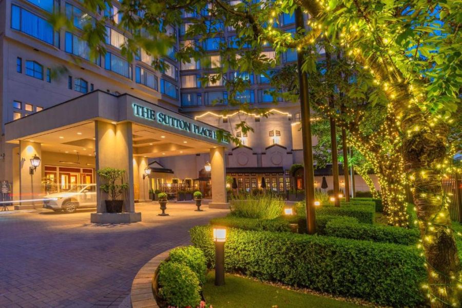 Buitenaanzicht van The Sutton Place Hotel in Vancouver in Canada