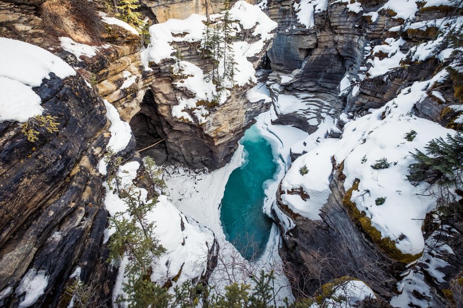 Athabasca Falls bij Jasper in Canada