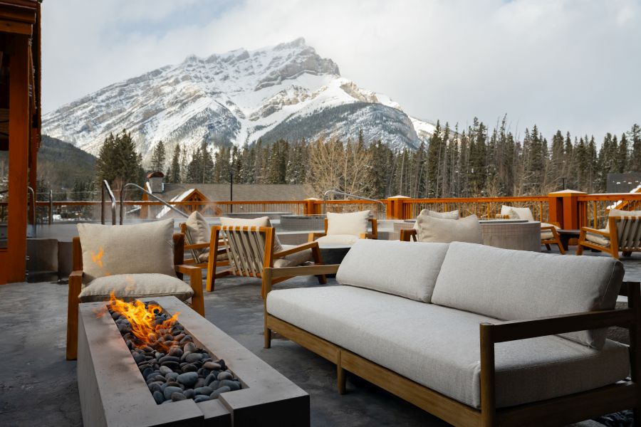 Dakterras bij Otter Hotel in Banff Canada