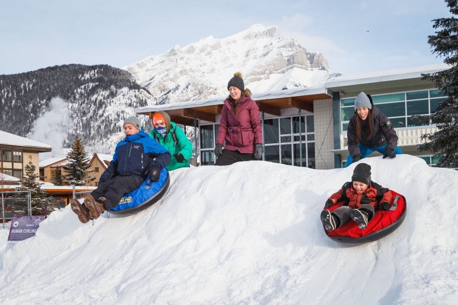 Bij Mt Norquay is tubing inbegrepen
