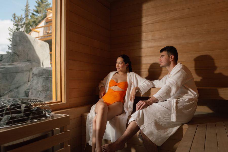Sauna bij Hotel Canoe & Suites in Banff tijdens wintersport in Canada