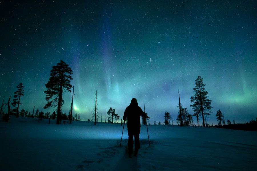 Sneeuwschoensafari ontdek het noorderlicht Levi