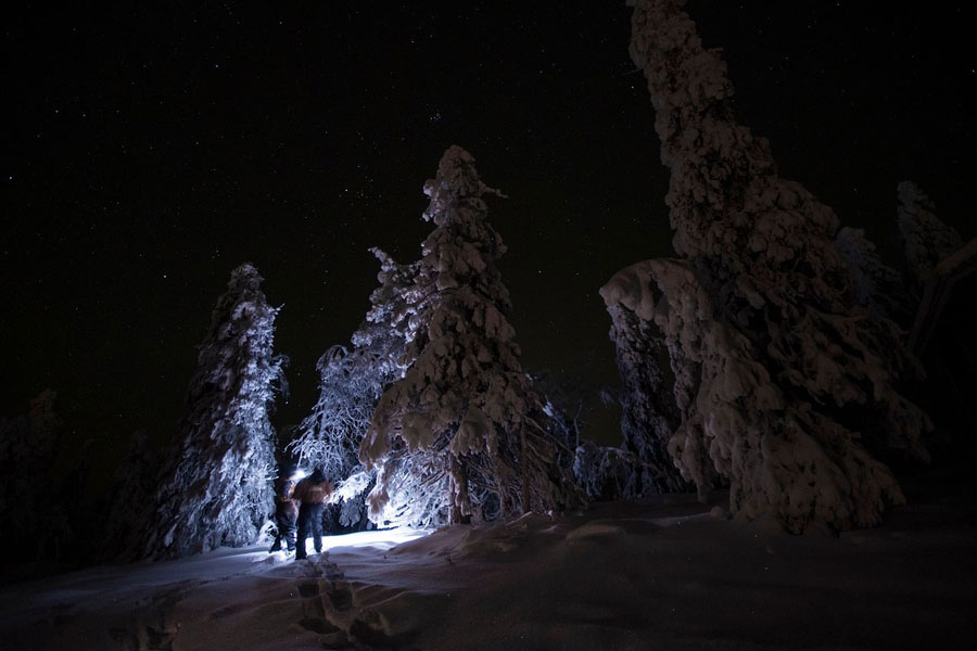 Ruka Sneeuwschoensafari ontdek het noorderlicht
