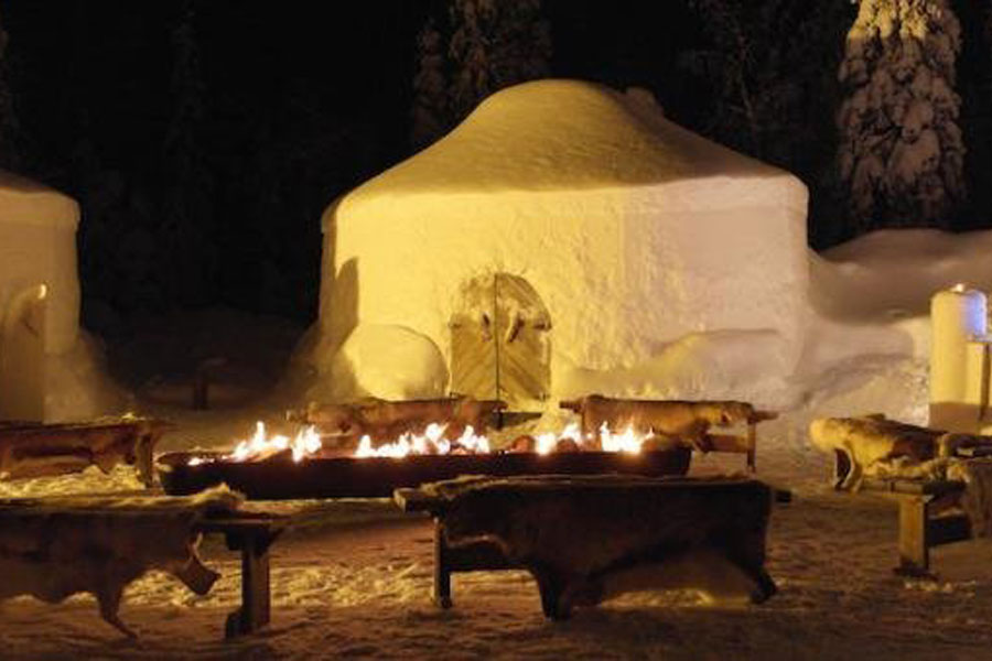 Ruka Overnachting in een sneeuwiglo