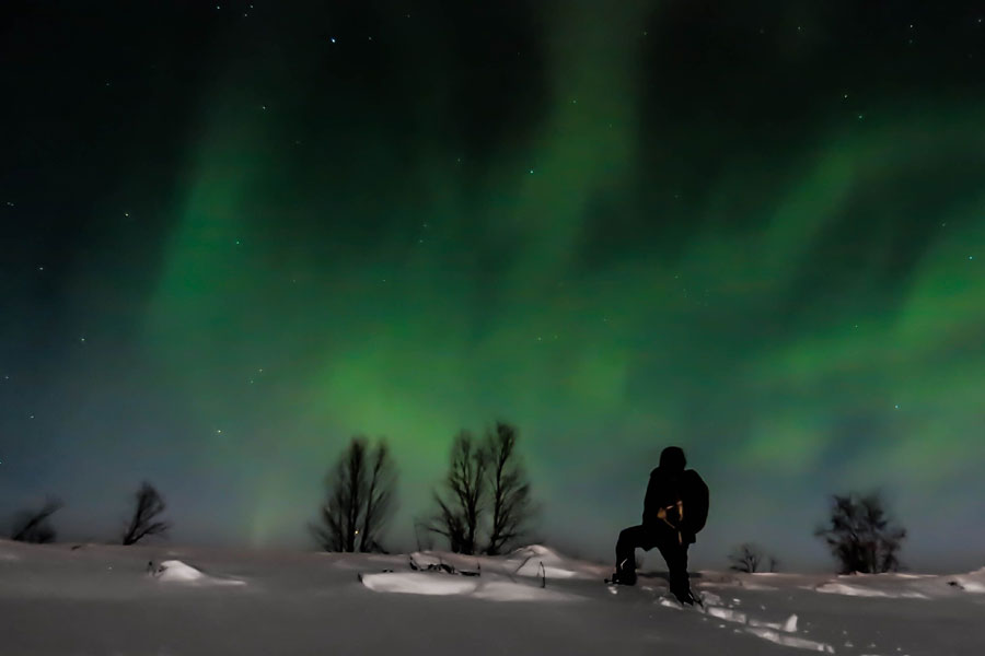 Sneeuwschoensafari ontdek het noorderlicht