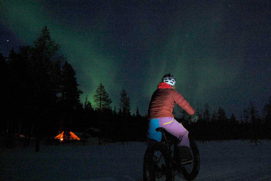 Op zoek naar het noorderlicht per fat bike Yllas