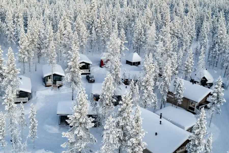Overzicht van boven op cabins