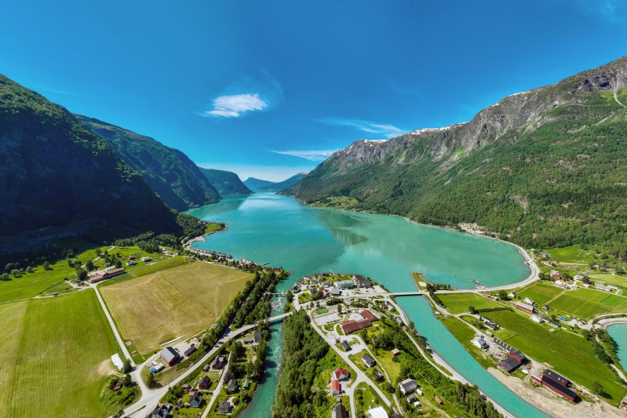 Skjolden, Sognefjord in Noorwegen