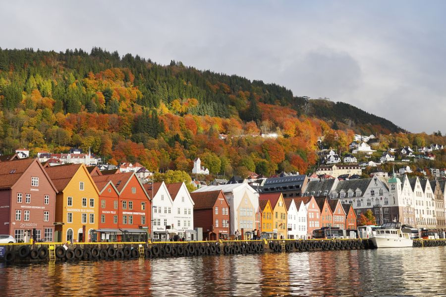 Herfst in Bergen, Noorwegen