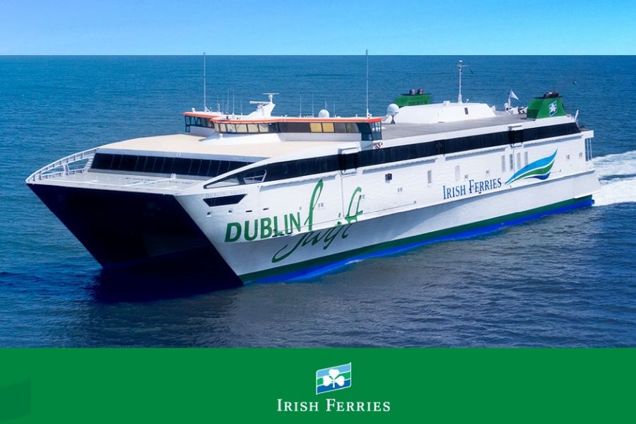 Irish Ferries ferry Calais-Dover & over de Ierse Zee