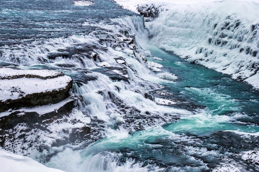 Gullfoss waterval, busrondreis IJsland