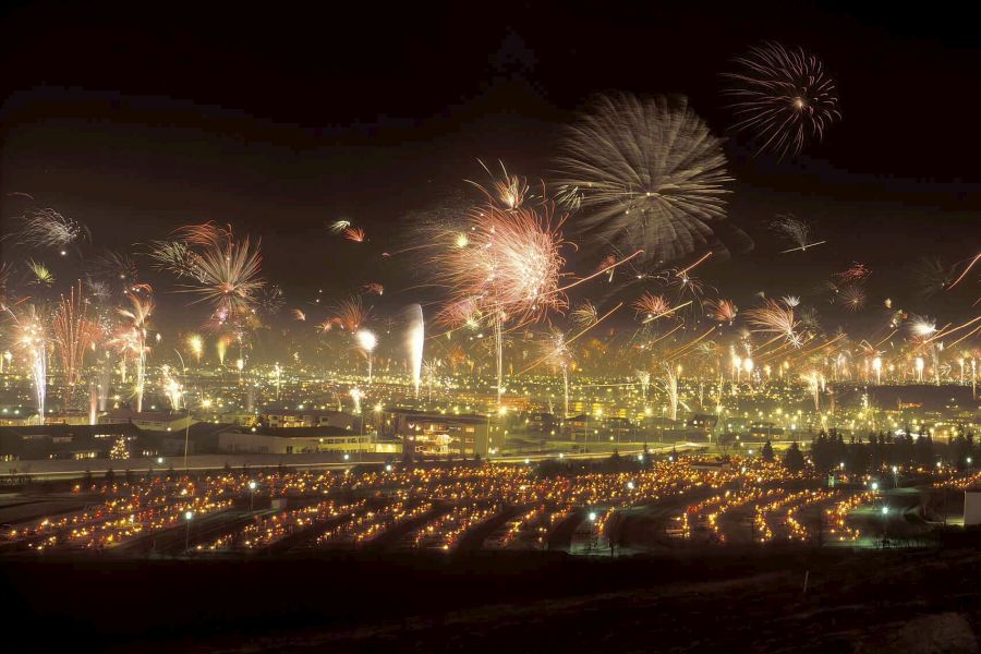 Reykjavik Nieuwjaar vuurwerk