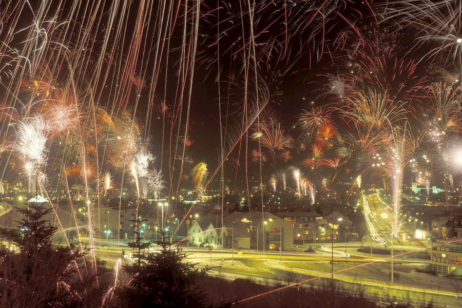 Reykjavik Nieuwjaar vuurwerk