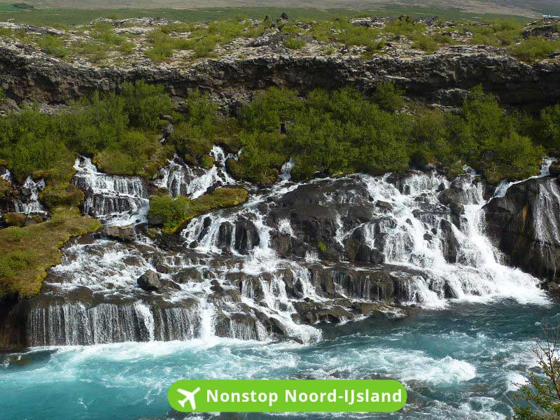 Hraunfossar IJsland rondreis vakantiewoningen