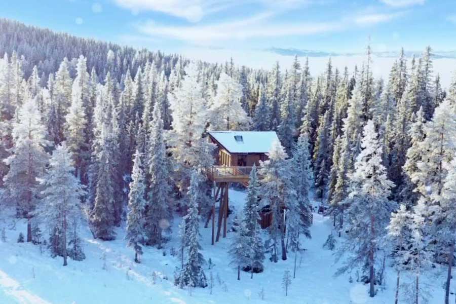 Winterse boomhut Trysil