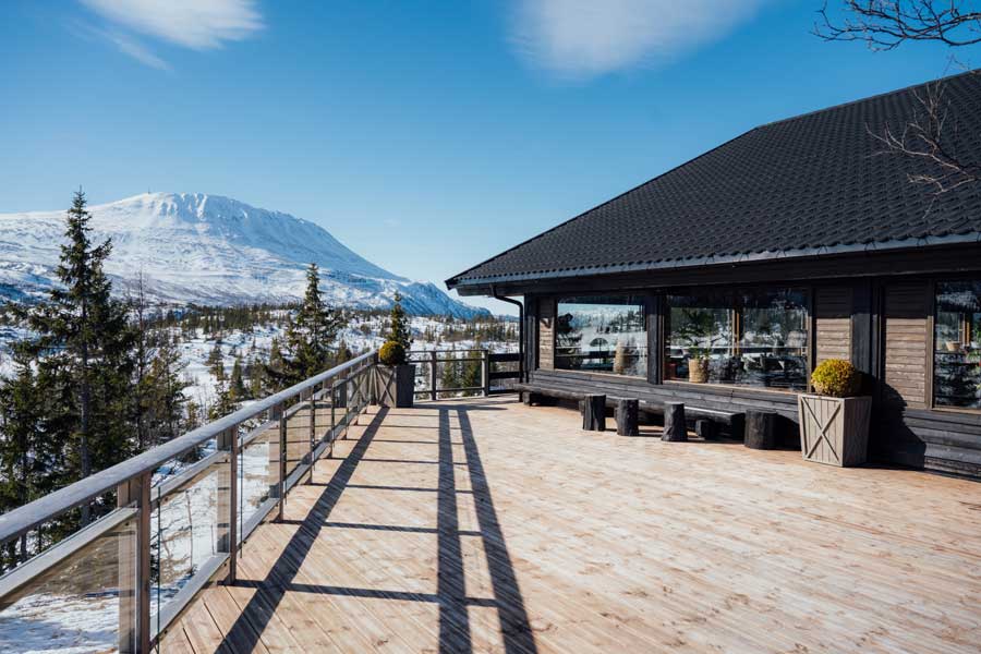 Uitzicht op Gaustatoppen vanaf Gaustablikk Fjellresort