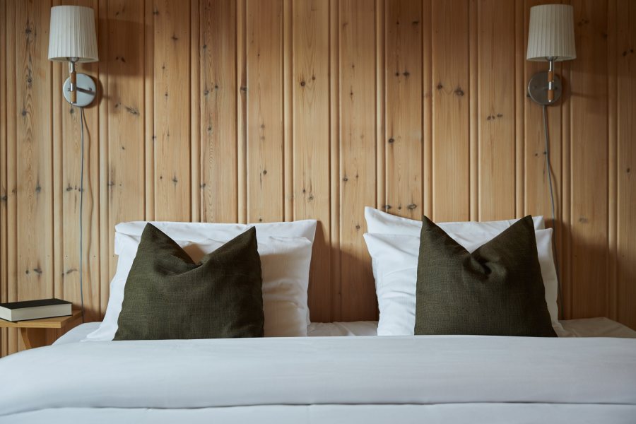 Slaapkamer met een tweepersoonsbed Gaustablikk Fjellhytter