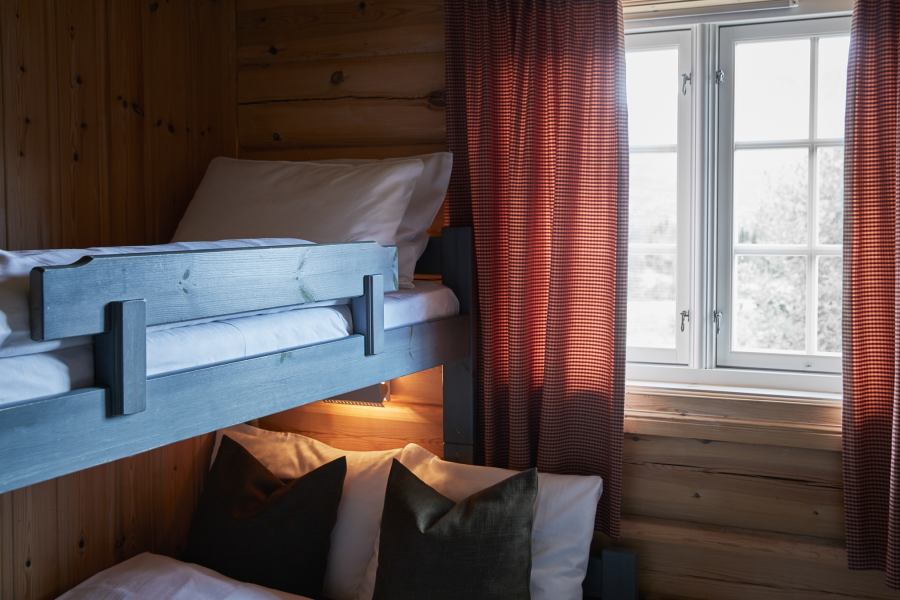 Slaapkamer met een stapelbed Gaustablikk Fjellhytter