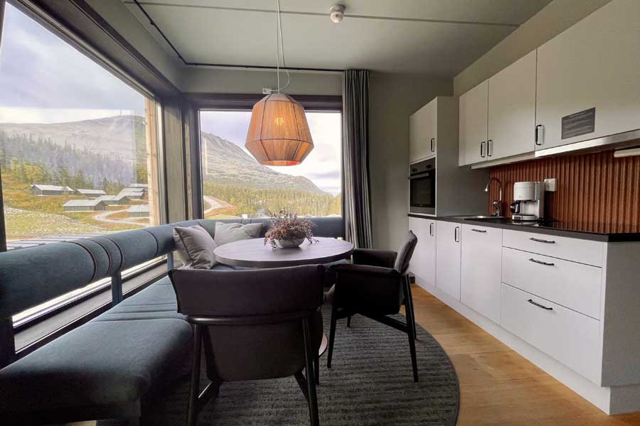 Woonkamer in het 3-kamerappartement in Gausta Sportell