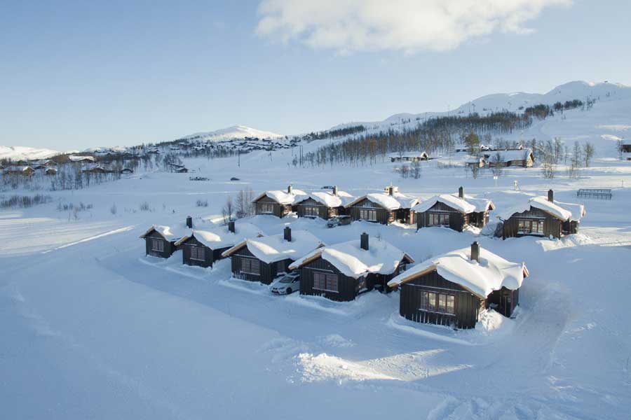 Vidsyn chalets in de winter