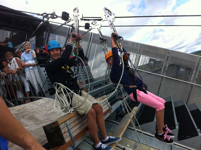Zipline Fun in Oslo, Holmenkollen