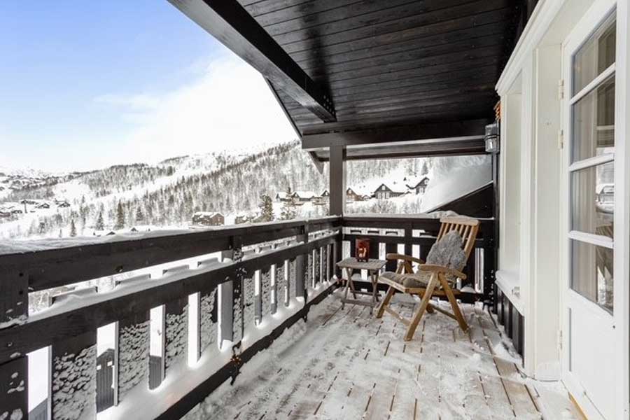 Balkon met uitzicht op de regio van Rauland