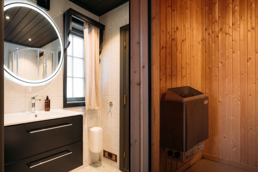 Badkamer en sauna in Kvitåvatn Fjellhytter