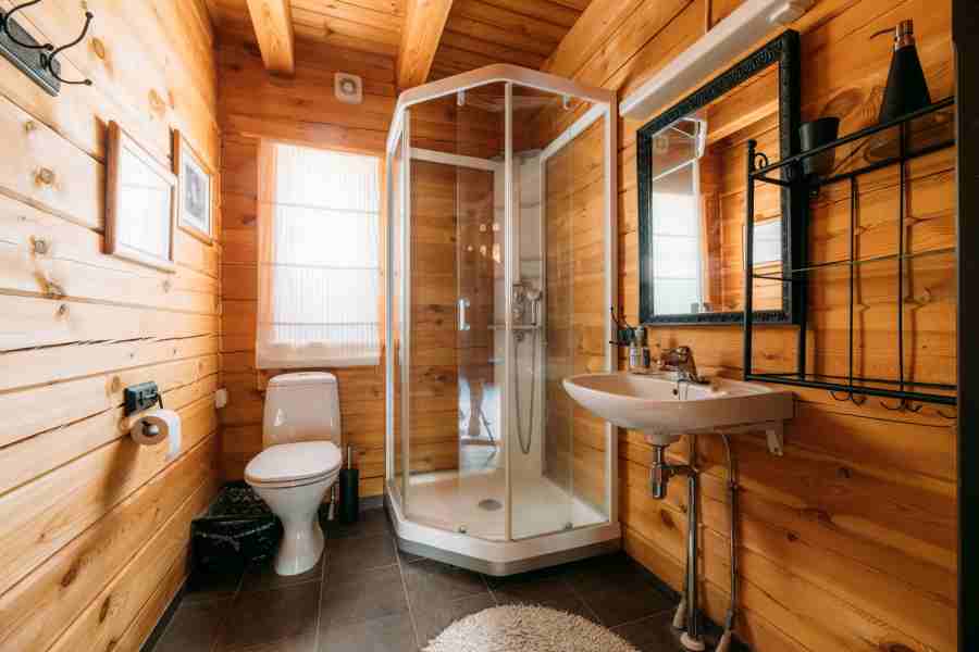 Badkamer in een Panorama cabin in Vrådal
