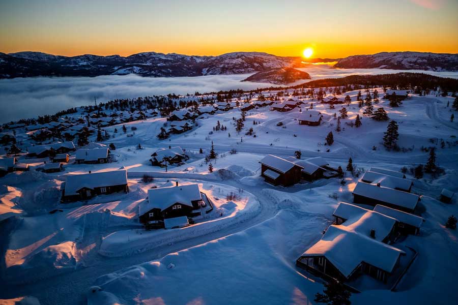 Vrådal Panorama cabins in de winter