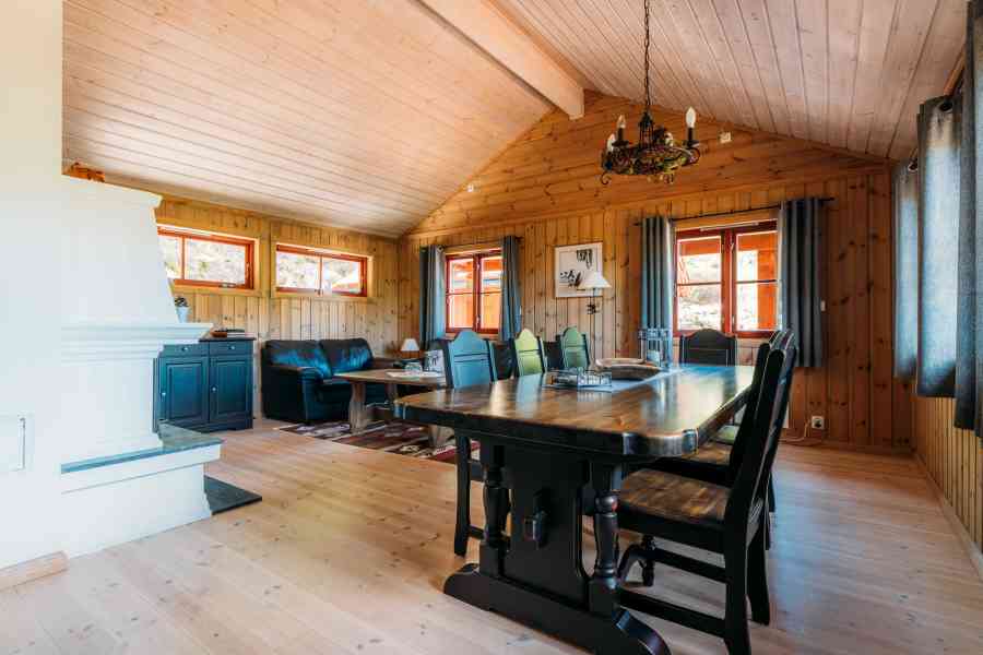 Woonkamer in een Panorama cabin in Vrådal