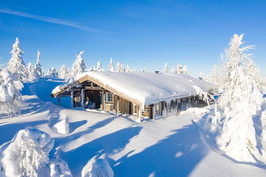 Buitenkant Fagerasen Chalet Trysil Noorwegen, wintersport