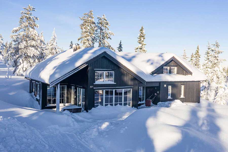 Buitenkant Fagerasen Chalet Trysil Noorwegen, wintersport