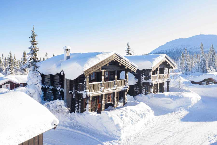 Buitenkant Fagerasen Chalet Trysil Noorwegen, wintersport