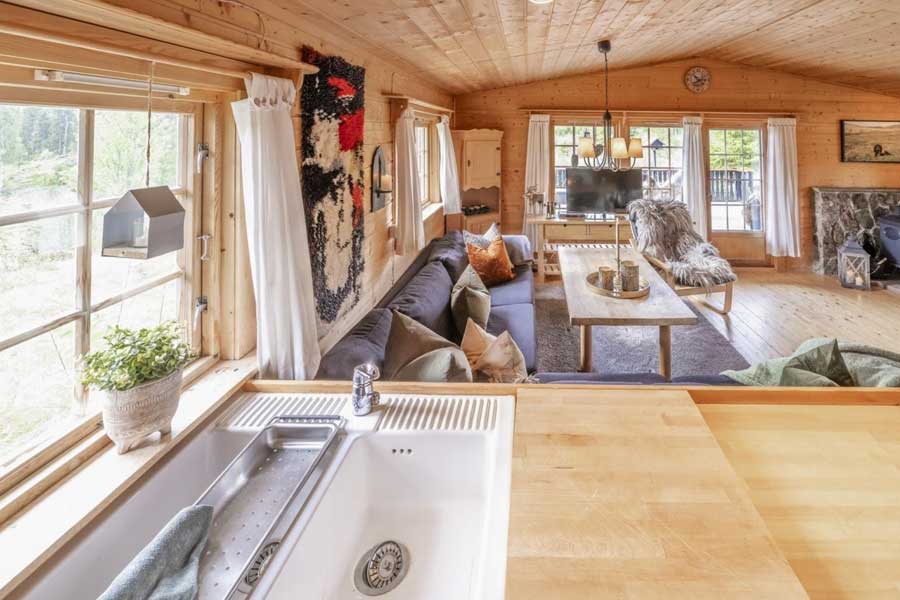 Woonkamer in Fregnhytta