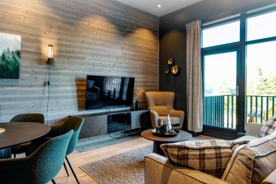 Woonkamer in een appartement van Trysil Alpine Lodge