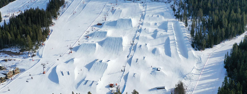 Snowpark in Kläppen, voor de waaghalzen.