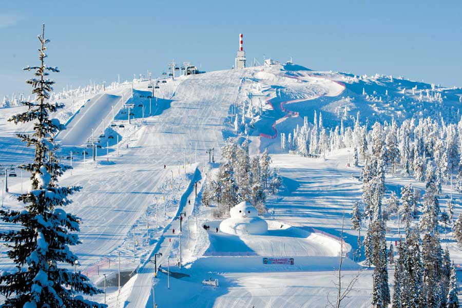 Uitzicht op de pistes van Ruka Uitzicht op de pistes van Ruka