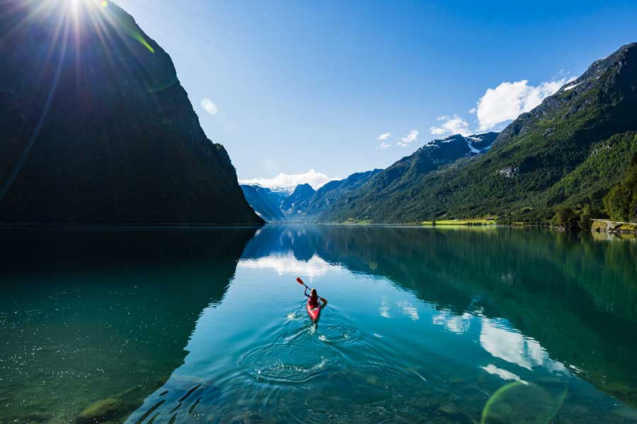Kajakken op Oldevatnet